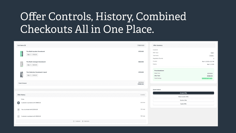 Combined Offer Controls & History with Easy Actions