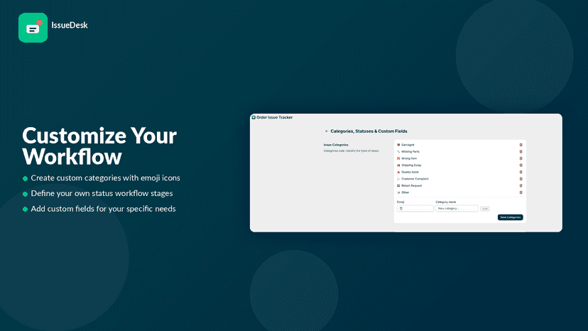 IssueDesk customization