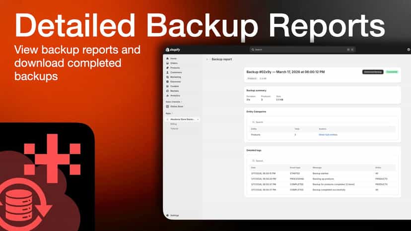 Detailed backup reports