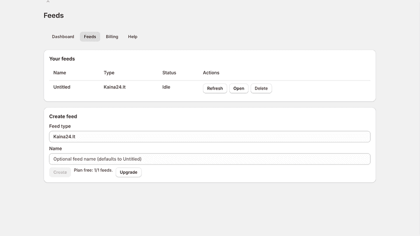 Manage multiple feeds