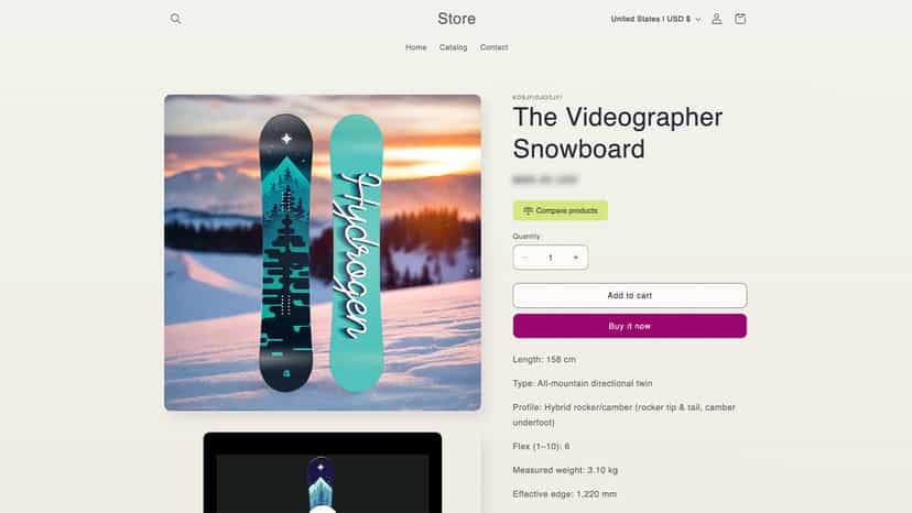 closed product page comparison