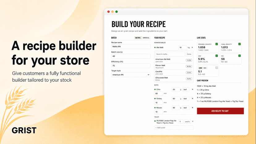 A recipe builder for your store