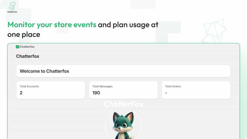 Monitor your store events and plan usage at one place.