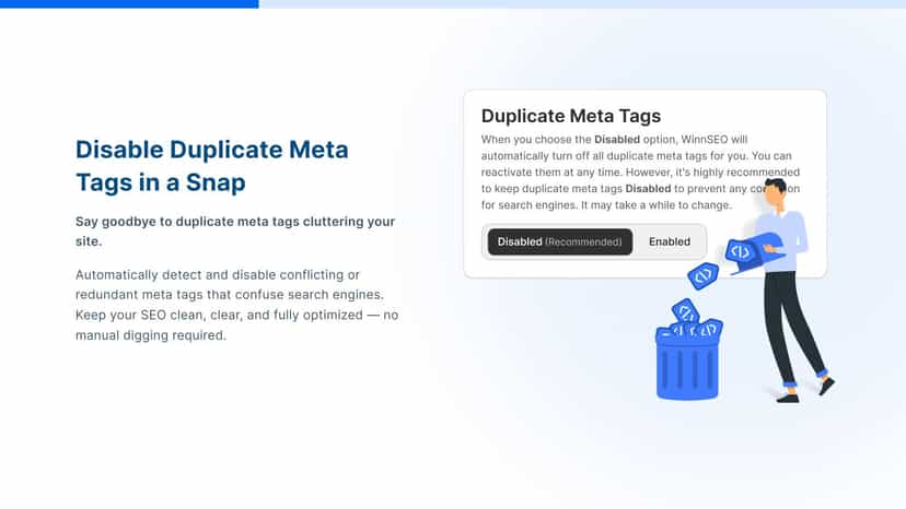 Tool to detect and disable duplicate meta tags instantly