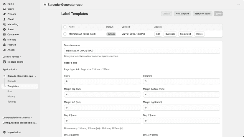 Customize barcode settings and formats