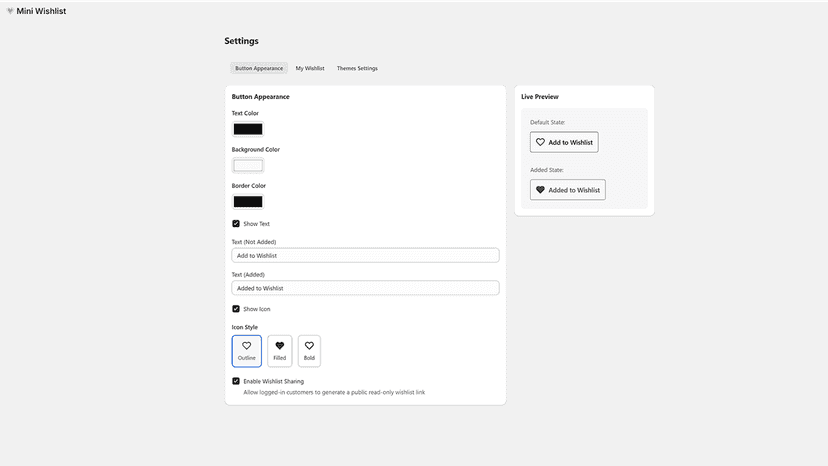 Button Appearance Setting