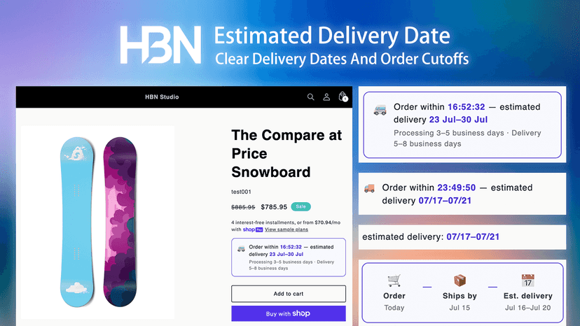 Clear delivery dates and order cutoffs