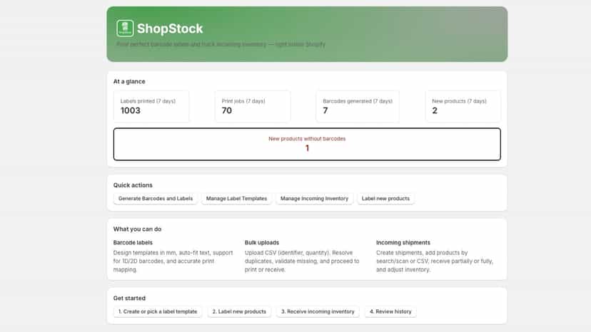 Shopstock Landing Page