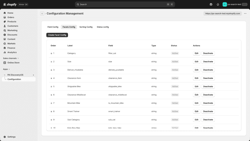 Facets Config