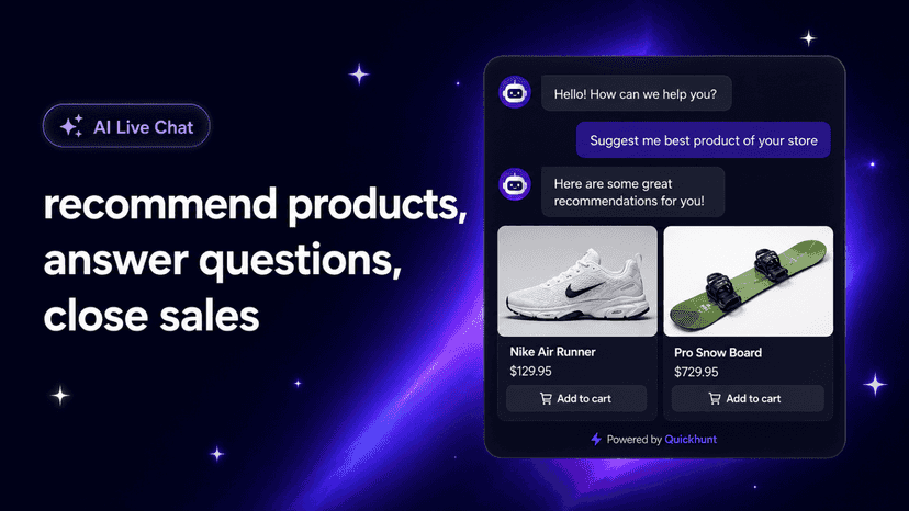 AI live chat recommending products