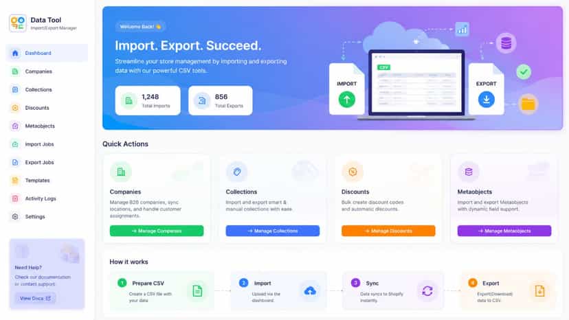Store data import export