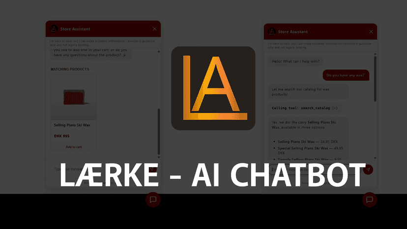 Lærke answering a shopper's product question with real items