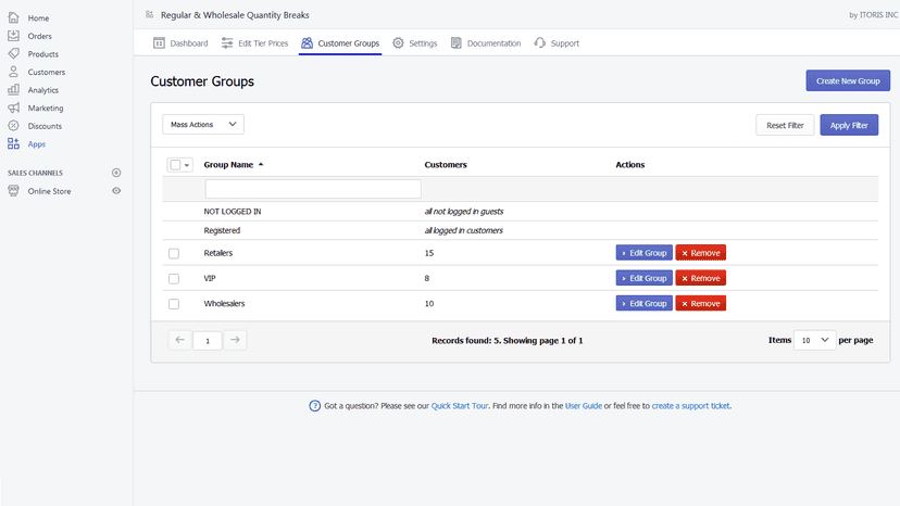 Customer Groups