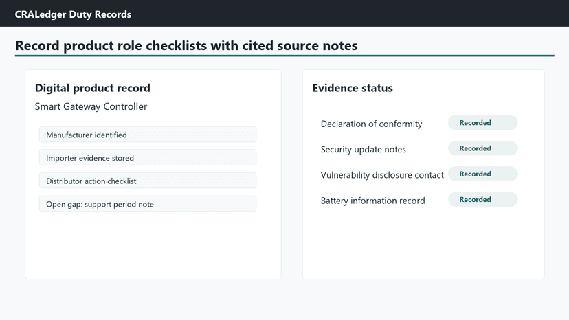 Product record checklist view