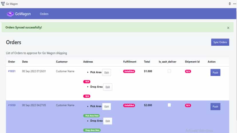 Sync Orders