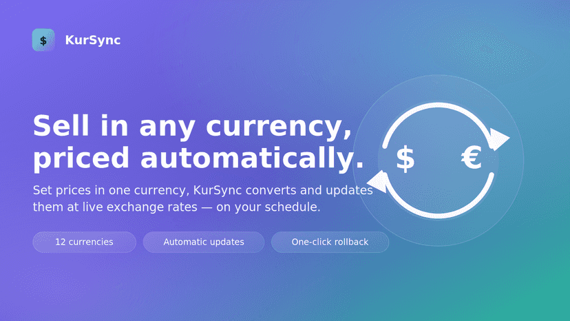 Price in one currency, sell in another, sync with FX rates