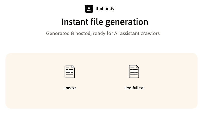 Instant file generation