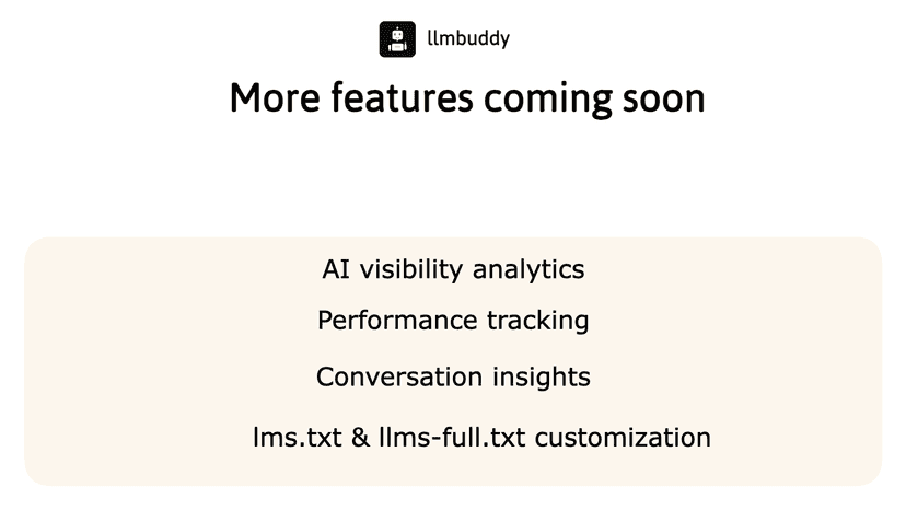 More features coming soon