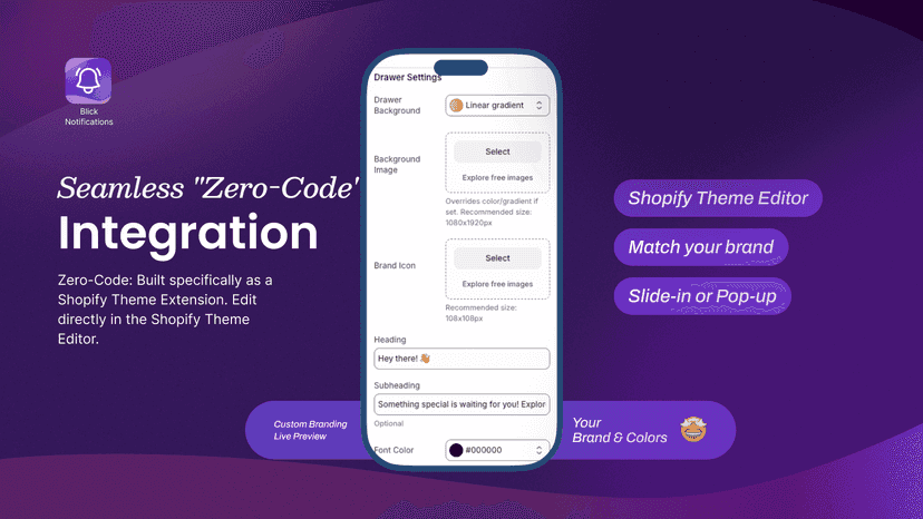 Blick - Seamless "Zero-Code" Integration.