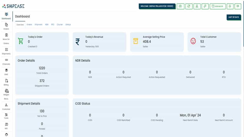 Shipease Dashboard