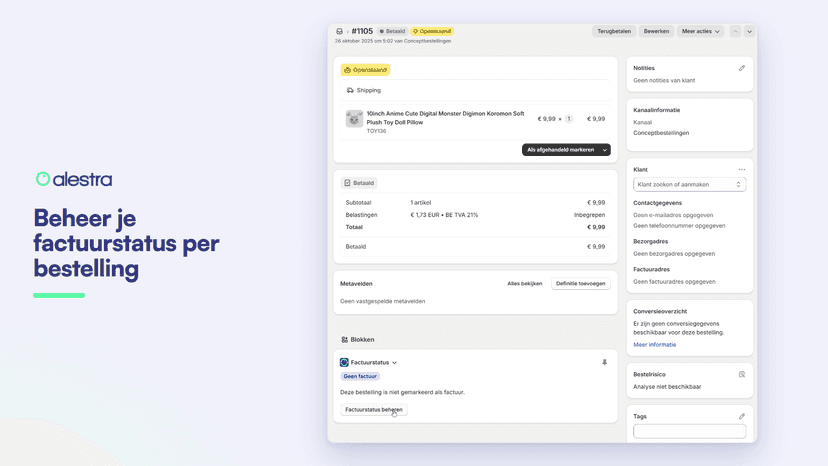 Factuurstatus van een bestelling beheren in Shopify