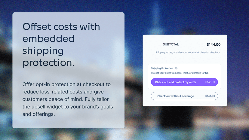 Checkout widget for protecting orders