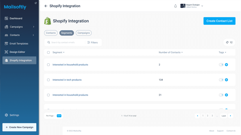 Targeted emails with dynamic parts for personalization.