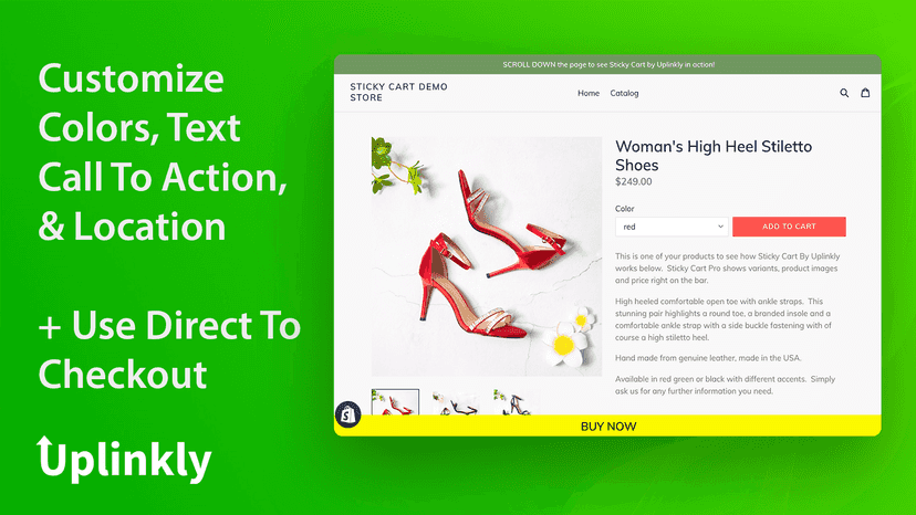 Sticky Add to Cart is always visible customize colors & text