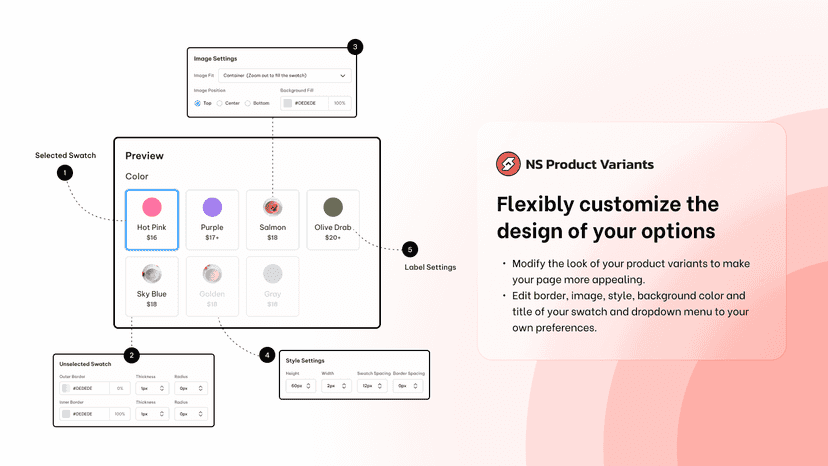 Customize your product options design in minutes