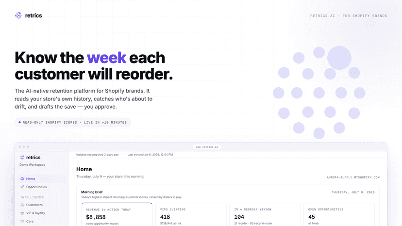 Reorder forecast: the week each customer will buy again