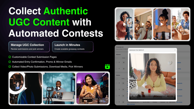 Collect authentic UGC content with automated contests