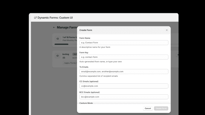 Dynamic Forms: Custom UI