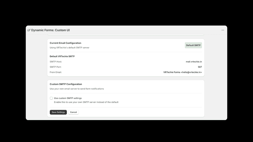 Dynamic Forms: Custom UI