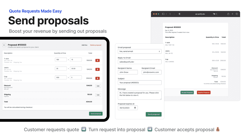 Send tailor-made proposals to your customers