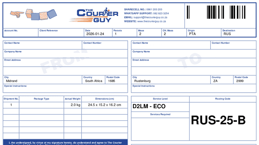 Printed Waybill