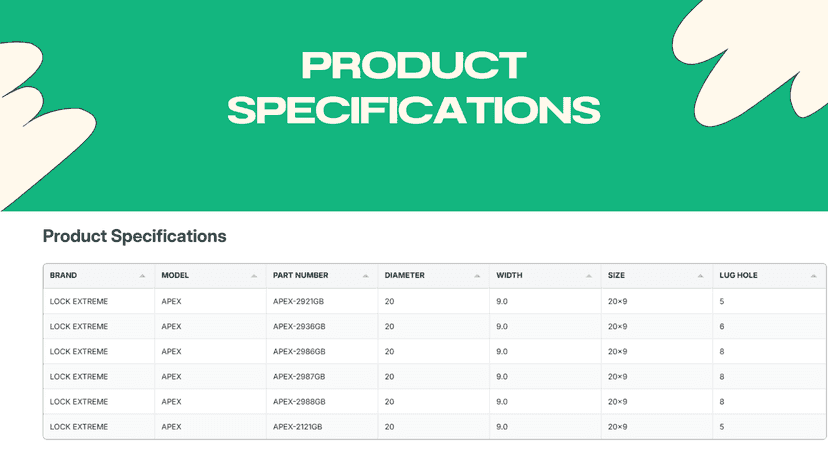 Product Specifications