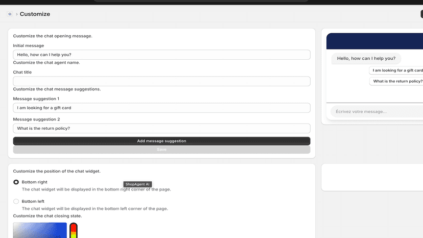 Customize chatbot appearance and behavior