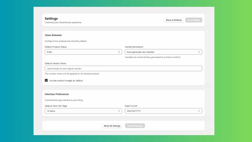 setting shopify product clone storeharvest