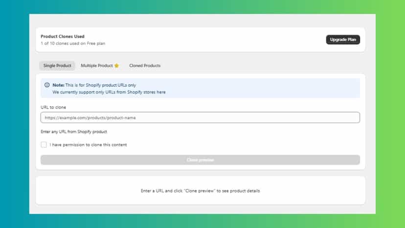 homepage shopify product clone storeharvest
