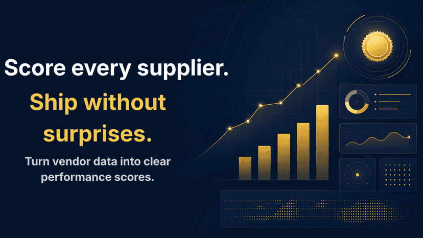 Navy banner with a gold bar chart, trend line, and award badge.