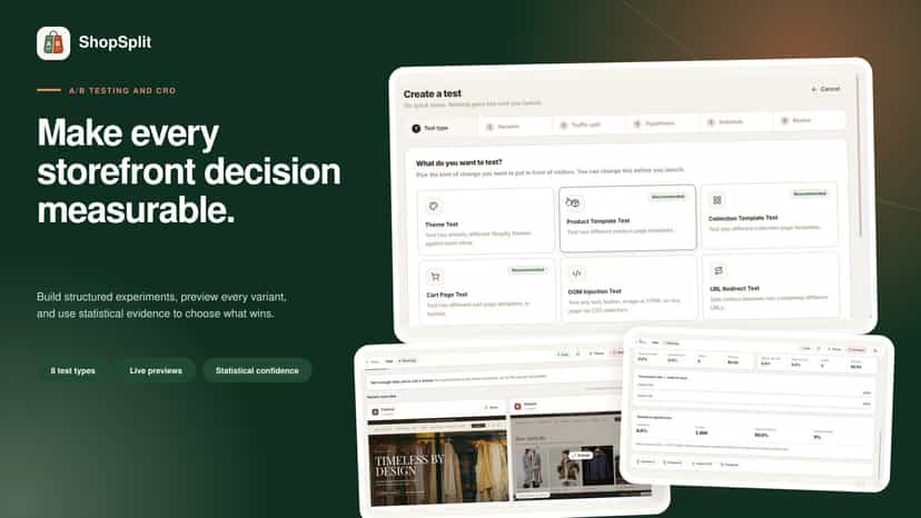 ShopSplit A/B testing workflow and experiment insights