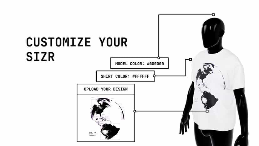 Create custom SiZRs for product pages with 3D interactivity