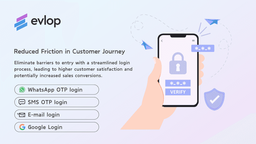 Reduced friction- Evlop Passwordless OTP login