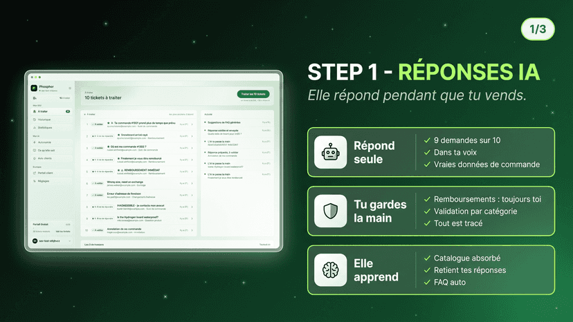 Phosphor absorbe ta boutique : catalogue, commandes et règles