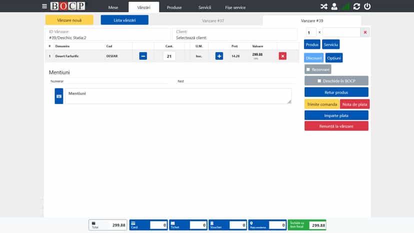 Working with a sale in offline POS