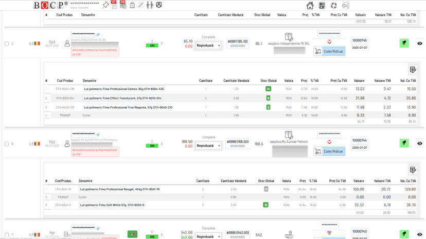 centralized orders list with details enabled