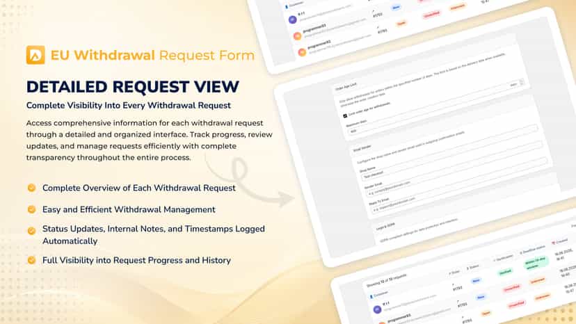 withdrawal request status management