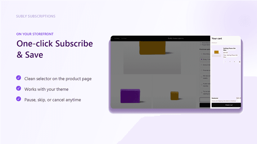 Storefront Subscribe and Save widget on the product page