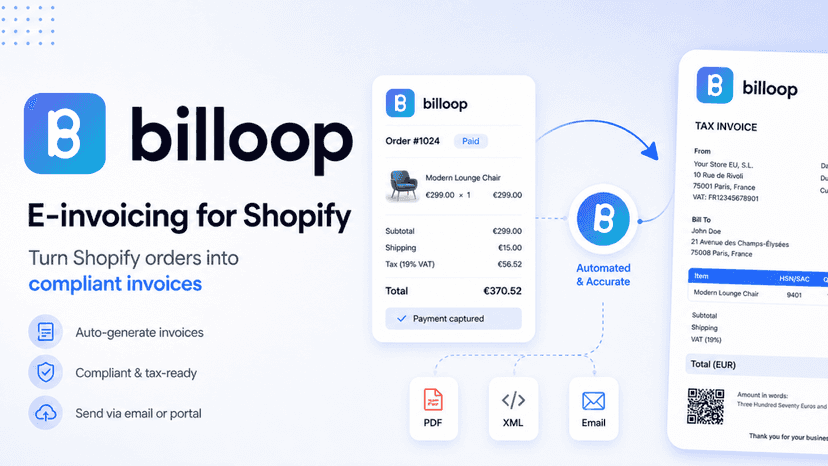 Order automatically converted into a compliant e-invoice