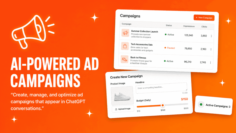 AI-powered ad campaign management dashboard